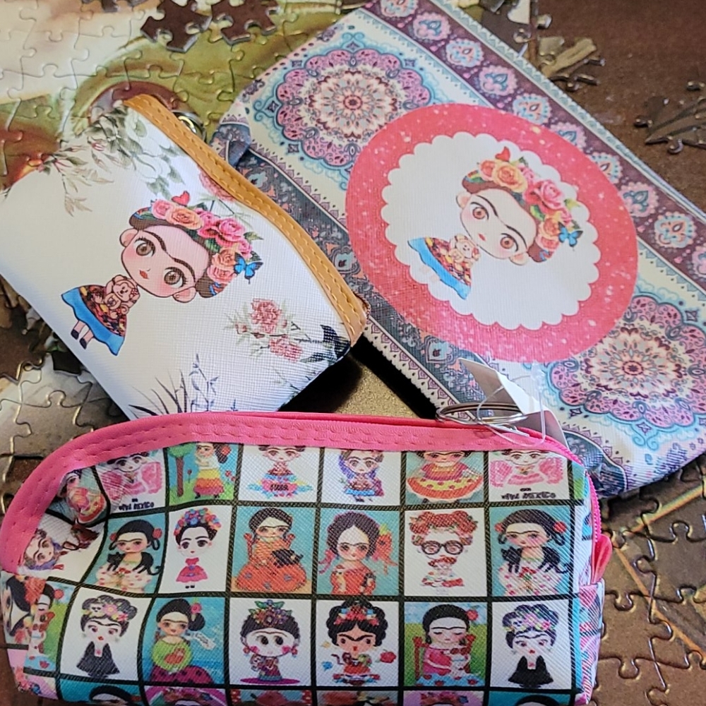 Frida Kahlo make-up bag and coin bag